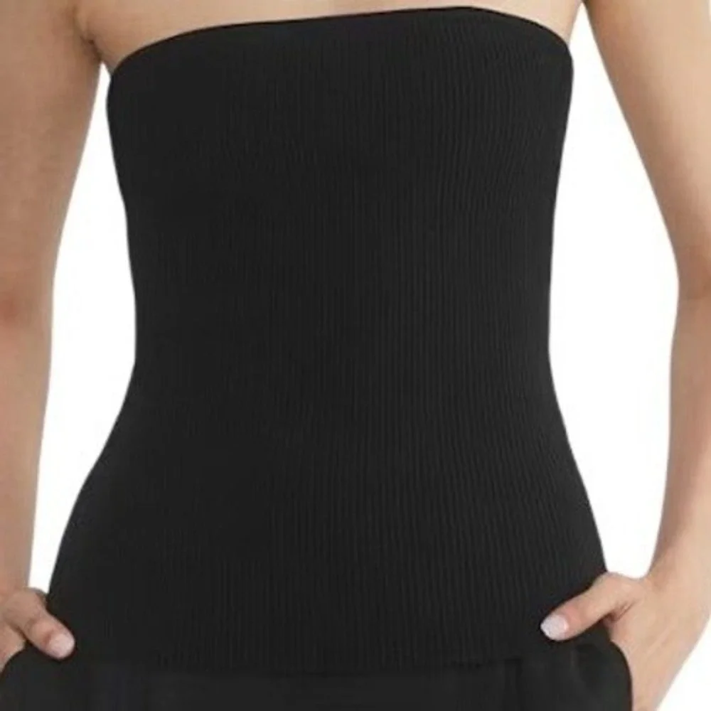 Aritzia Babaton Sculpt Knit Tube Top Black 2XS Strapless Ribbed Bodice